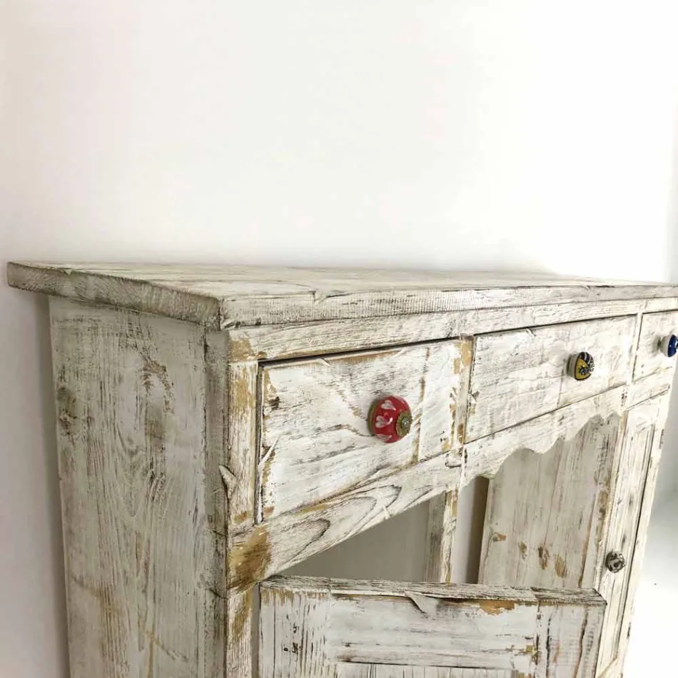 Konsol i punuar me dorë në Dru të Bredhit të Ngurtë Prodhuar në Itali - Carminia Viadurini