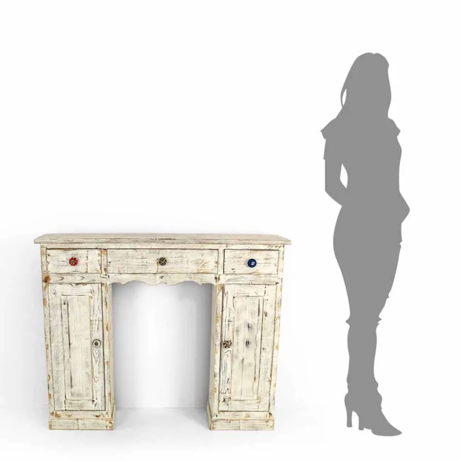 Konsol i punuar me dorë në Dru të Bredhit të Ngurtë Prodhuar në Itali - Carminia Viadurini