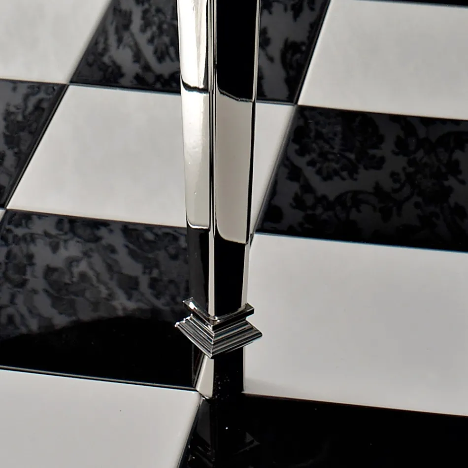 Konzola e banjës Vintage 105 cm në Qeramikë të Bardhë me Këmbë, Prodhuar në Itali - Marwa Viadurini