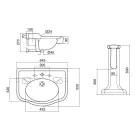 Konsolë banjoje qeramike Vintage në kolonë, Prodhuar në Itali - Paulina Viadurini