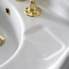 Konsolë banjoje qeramike Vintage në kolonë, Prodhuar në Itali - Paulina Viadurini