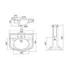 Konsolë banjoje qeramike Vintage në kolonë, Prodhuar në Itali - Paulina Viadurini