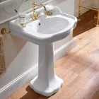 Konsolë banjoje qeramike Vintage në kolonë, Prodhuar në Itali - Paulina Viadurini