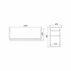 Konsolë banjo L 135 cm me Double Bowl në Qeramikë me Këmbë - Nausica Viadurini