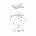 Konzollë për banjë qeramike 65 cm me këmbë metalike të bëra në Itali Nausica Viadurini