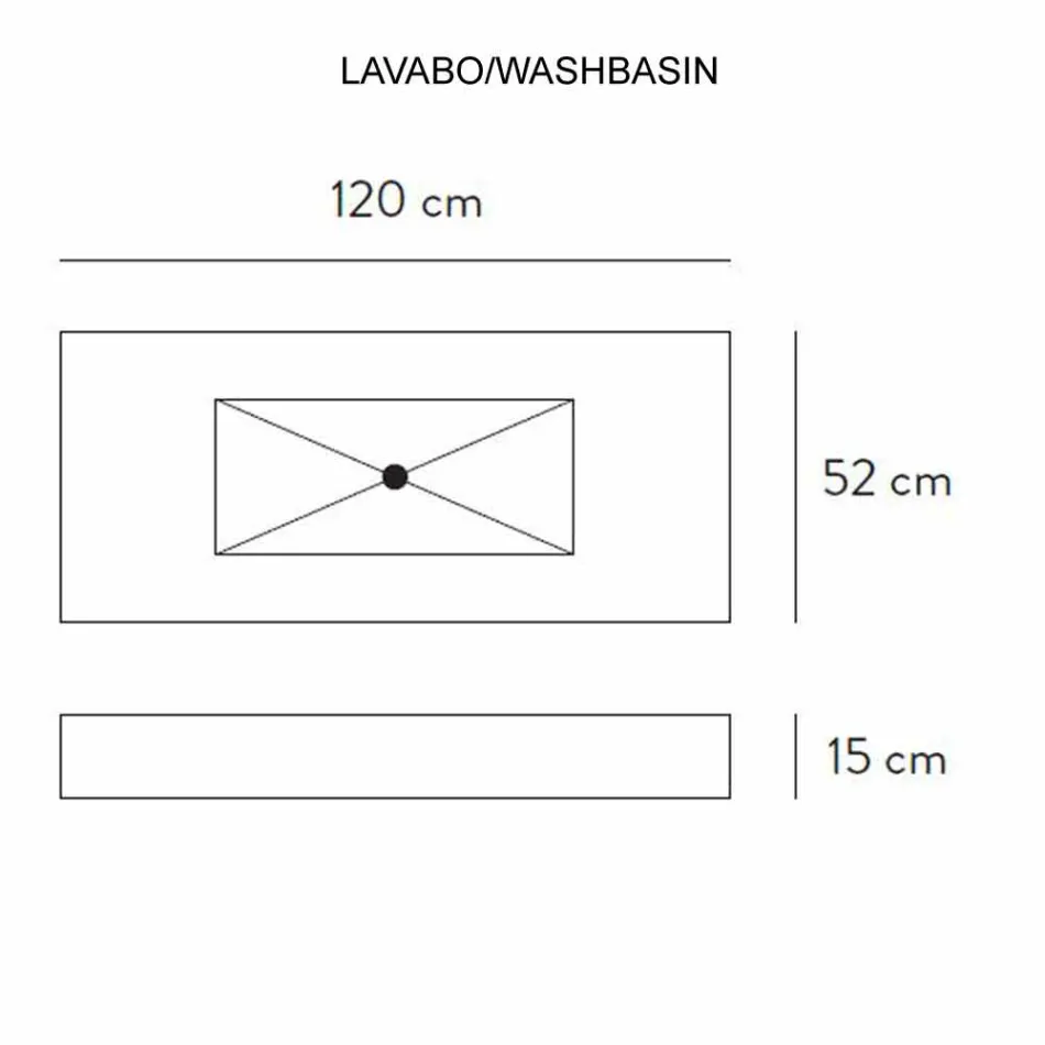 Lavaman i integruar i konsolës së banjës dhe rafti i pezulluar në përfundimet e Gres 4 - Rampina Viadurini