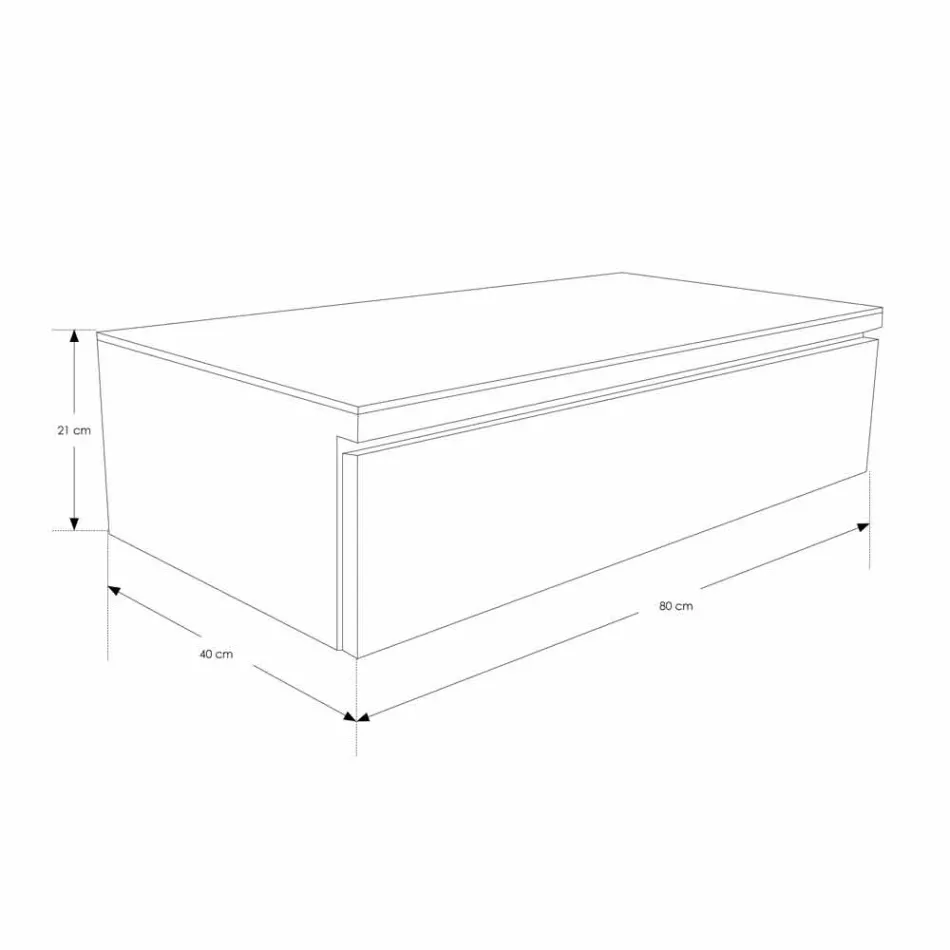 Konsolë banjo e pezulluar në Teak dhe Hi Macs® me sirtarin e ruajtjes - Rodolfo Viadurini