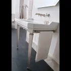 Konsolë banjo e Vjetër 90 cm, Qeramikë e Bardhë, me këmbët e bëra në Itali - Nausica Viadurini