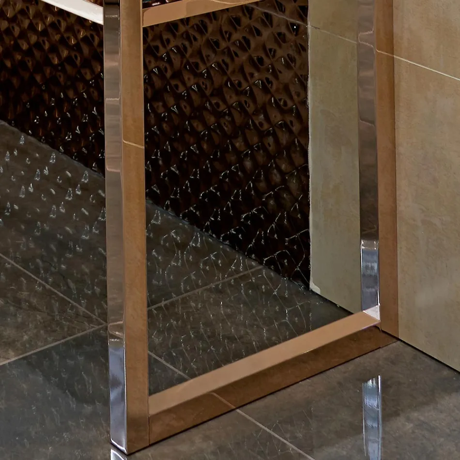 Konsolë banjo L 135 cm me Double Bowl në Qeramikë me Këmbë - Nausica Viadurini