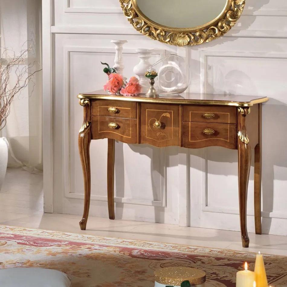 Konzola klasike prej druri 3 ose 5 sirtarë luksoze Prodhuar në Itali - Londër Viadurini