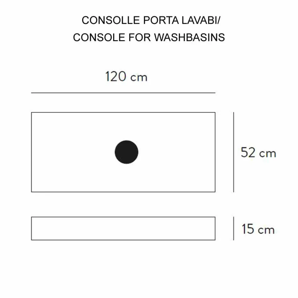 Konsolë banjo me lavaman dhe raft në gresi prej porcelani 4 përfundime - Ramina Viadurini