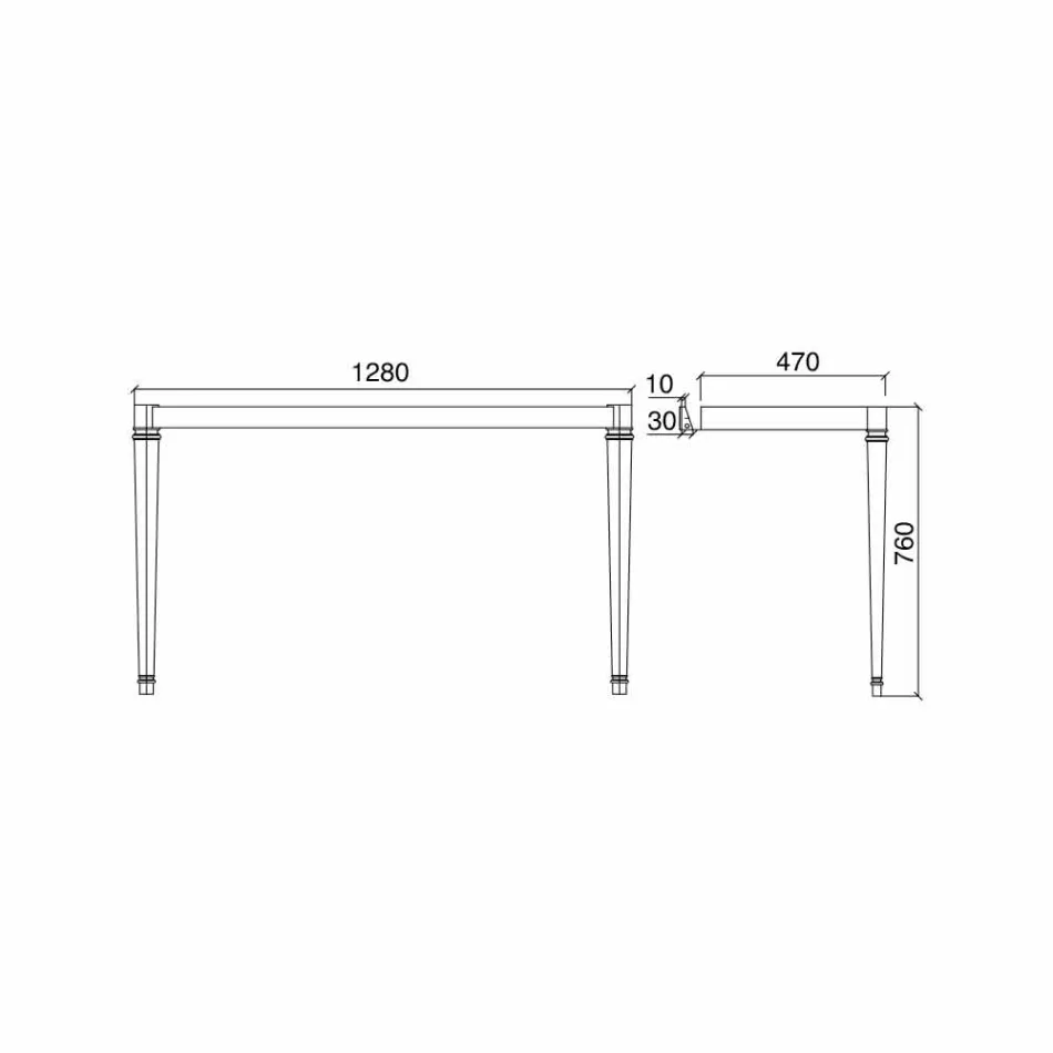 Konsola e banjës L 135 cm me një tas të dyfishtë në qeramikë të bërë në Itali - Nausica Viadurini