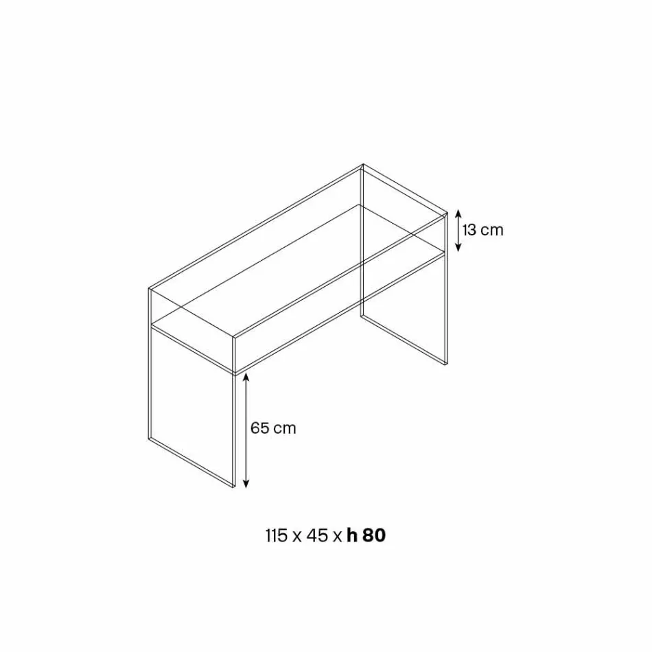 Konsolë hyrëse në xham tepër të pastër me 2 sirtarë arre Canaletto - Selex Viadurini