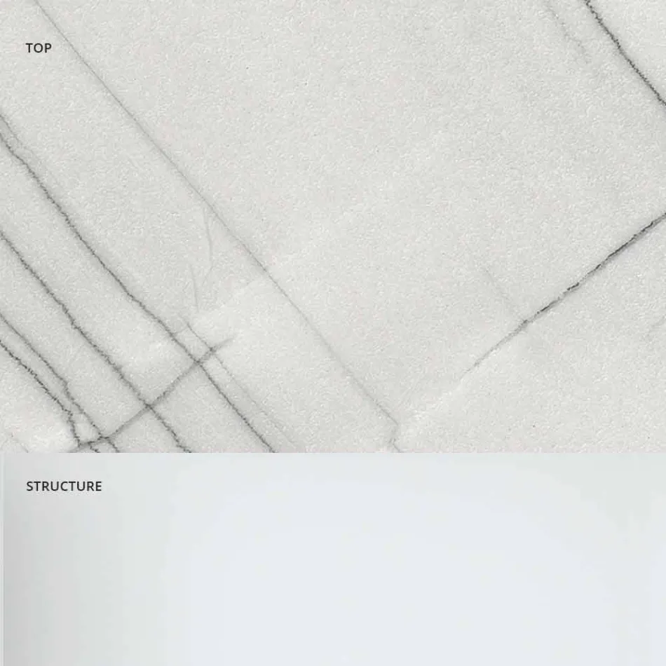 Konsolë për dizajn me majë mermeri dhe bazë qelqi prodhuar në Itali - Molino Viadurini