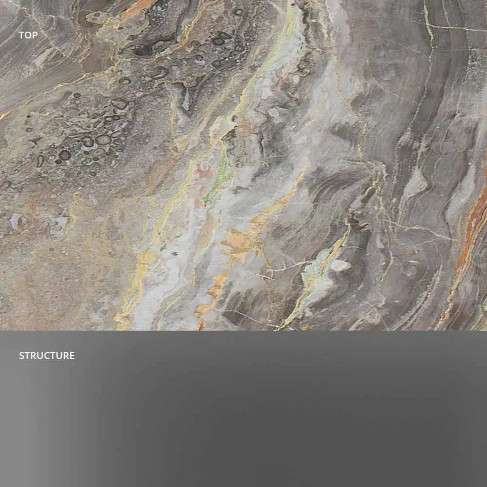 Konsolë për dizajn me majë mermeri dhe bazë qelqi prodhuar në Itali - Molino Viadurini