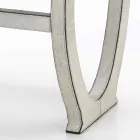 Konzollë moderne e projektimit me tabaka në lëkurën gri pëlhurë gri Felicia Viadurini