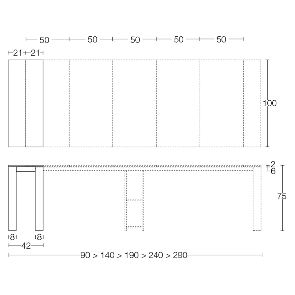 Konsolë e zgjeruar e jashtme me bazë metalike dhe majë Hpl - Aghetto Viadurini