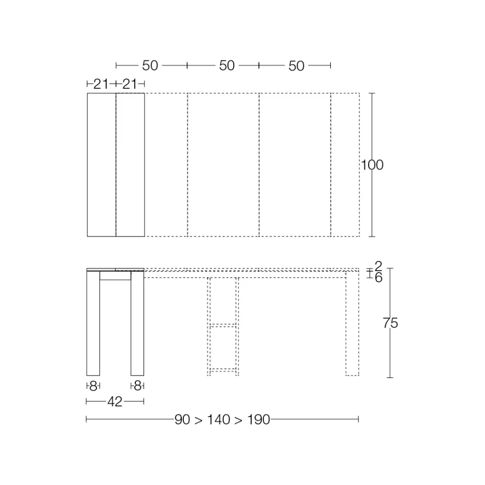 Konsolë e zgjeruar e jashtme me bazë metalike dhe majë Hpl - Aghetto Viadurini