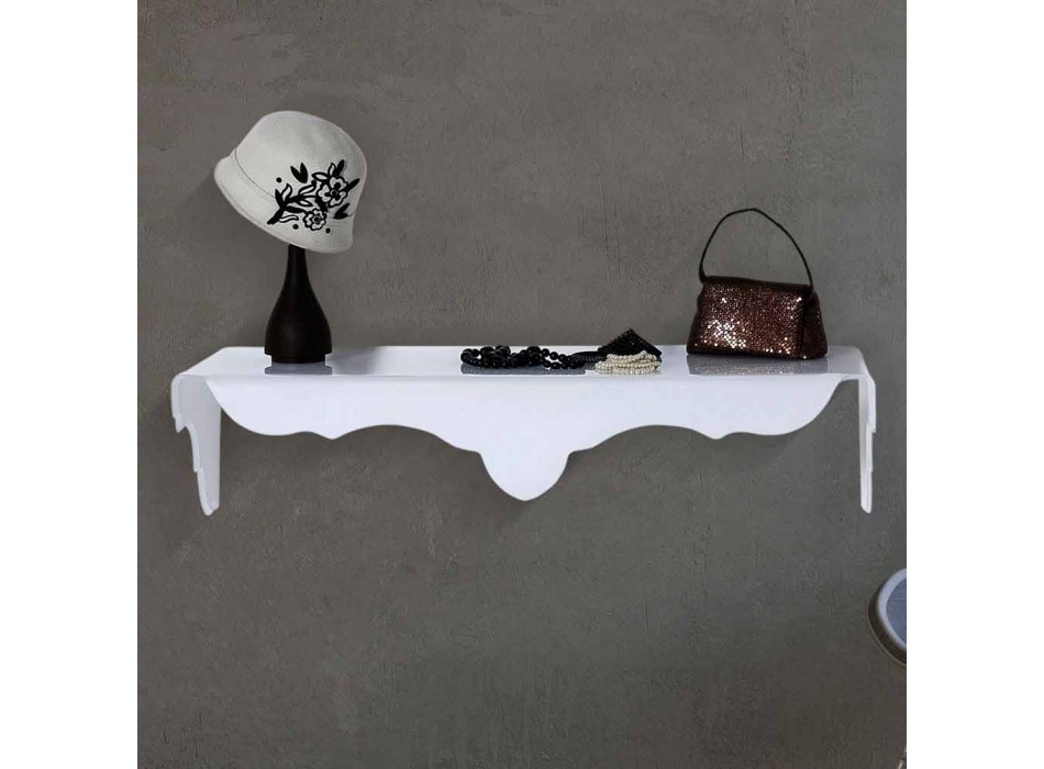 Tavolinë tastierë e fiksuar në mur me një dizajn modern Bianca, ngjyrë të bardhë Viadurini