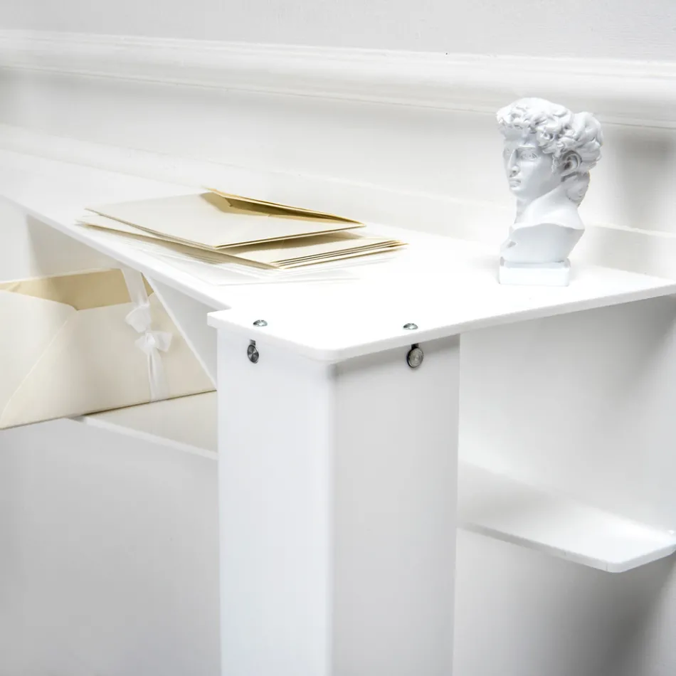 Konsolë fikse me 4 ndarje për ruajtjen e objekteve në PMMA Made in Italy - Aladdin Viadurini