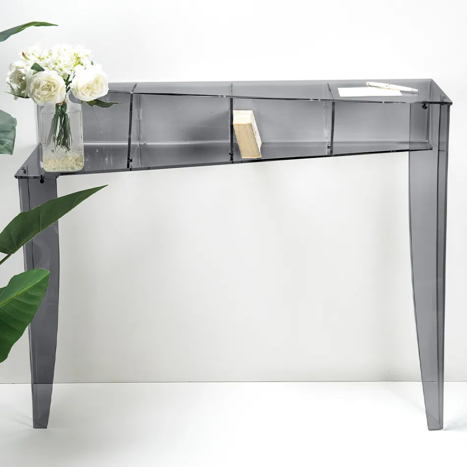 Konsolë fikse me 4 ndarje për ruajtjen e objekteve në PMMA Made in Italy - Aladdin Viadurini