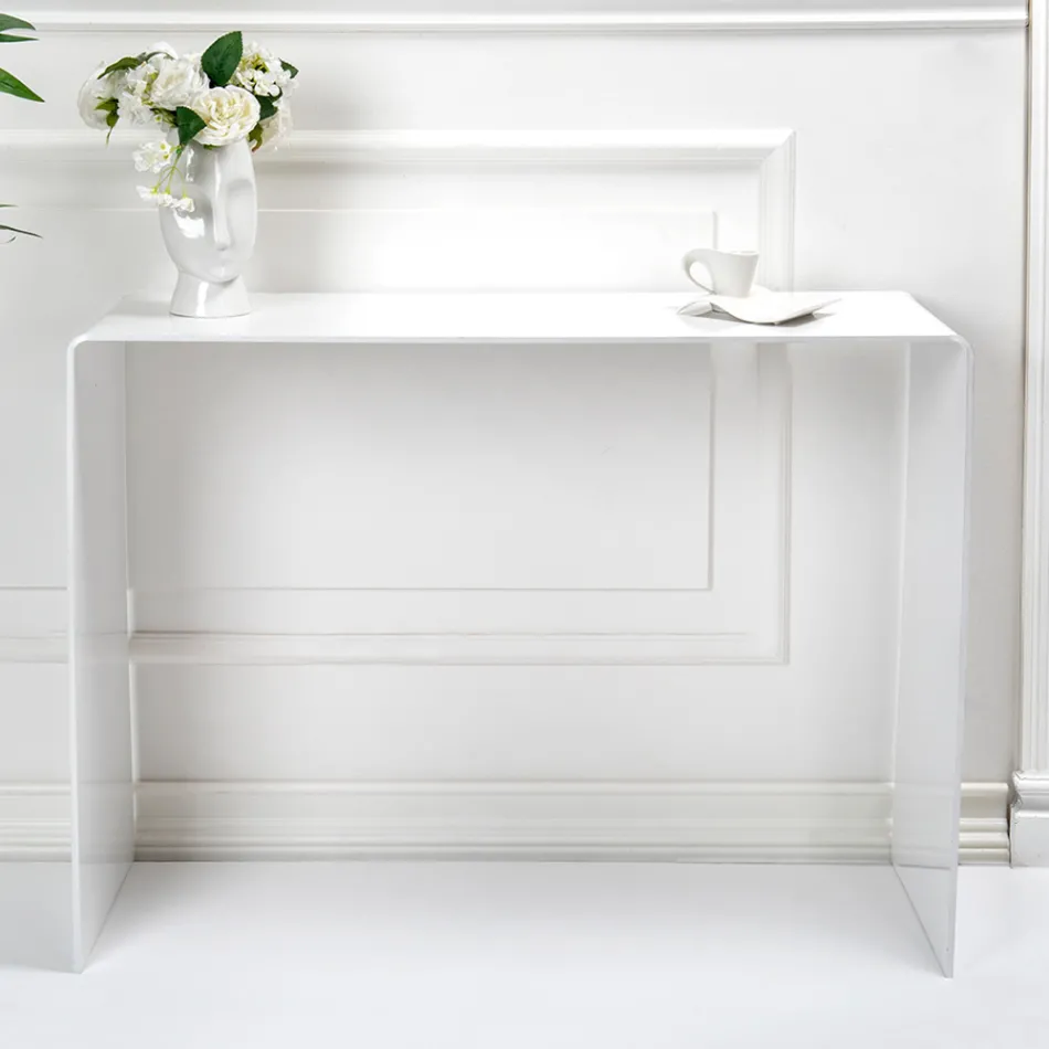 Konzola fikse në pleksiglas të bardhë ose të tymosur Prodhuar në Itali - Genio Viadurini