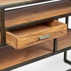 Console in Acacia Wood and Steel with Homemotion Design Drawer - Cristoforo Viadurini