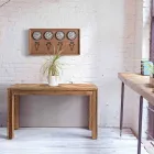 Console in El Recycled Wood Elm with Top Homemotion Design - Galanga Viadurini