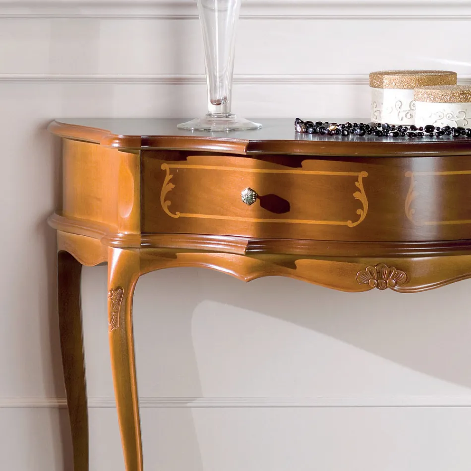 Konzola e hyrjes klasike prej druri me 1 sirtar Prodhuar në Itali - Leonor Viadurini