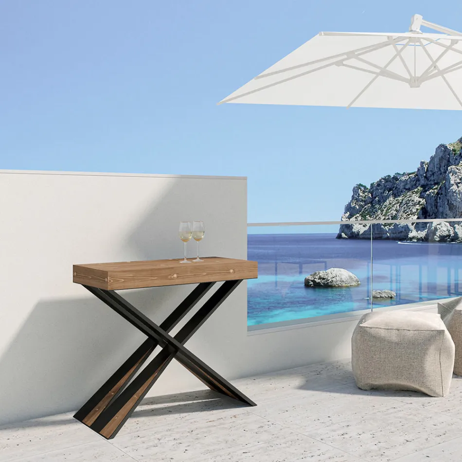 Konzola moderne e zgjatur deri në 300 cm me kornizë antraciti Prodhuar në Itali - Avventura Viadurini