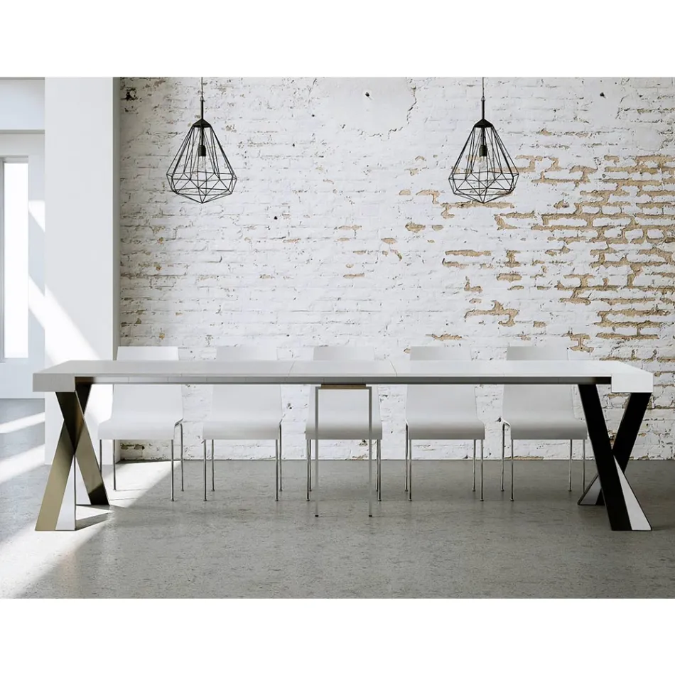 Konzola moderne e zgjatur deri në 300 cm me kornizë antraciti Prodhuar në Itali - Avventura Viadurini