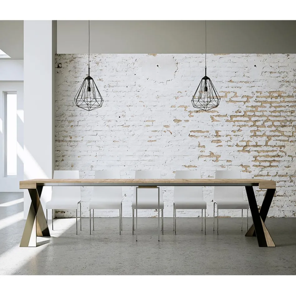 Konzola moderne e zgjatur deri në 300 cm me kornizë antraciti Prodhuar në Itali - Avventura Viadurini