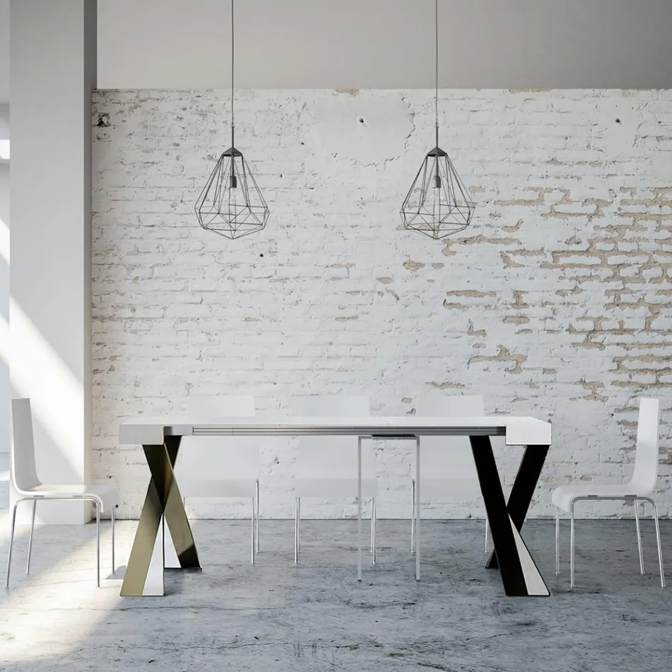 Konzola moderne e zgjatur deri në 300 cm me kornizë antraciti Prodhuar në Itali - Avventura Viadurini