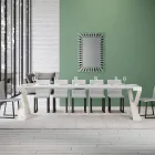 Konzola moderne e zgjatur deri në 300 cm me kornizë të bardhë Prodhuar në Itali - Pasqyrë Viadurini