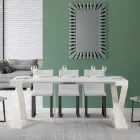 Konzola moderne e zgjatur deri në 300 cm me kornizë të bardhë Prodhuar në Itali - Pasqyrë Viadurini