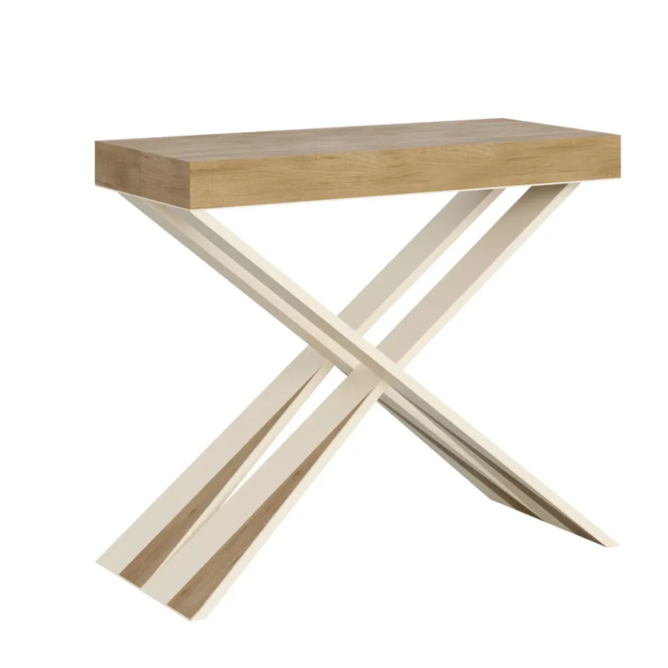 Konzola moderne e zgjatur deri në 300 cm me kornizë të bardhë Prodhuar në Itali - Pasqyrë Viadurini