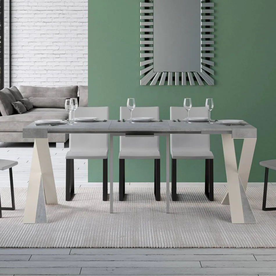 Konzola moderne e zgjatur deri në 300 cm me kornizë të bardhë Prodhuar në Itali - Pasqyrë Viadurini