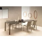 Konsolë moderne e zgjerueshme në dru lisi dhe metal prodhuar në Itali - Nappo Viadurini