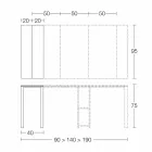 Konsolë moderne e zgjerueshme në dru lisi dhe metal prodhuar në Itali - Nappo Viadurini