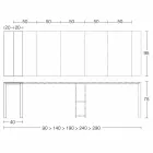 Konsolë moderne e zgjerueshme në dru lisi dhe metal prodhuar në Itali - Nappo Viadurini