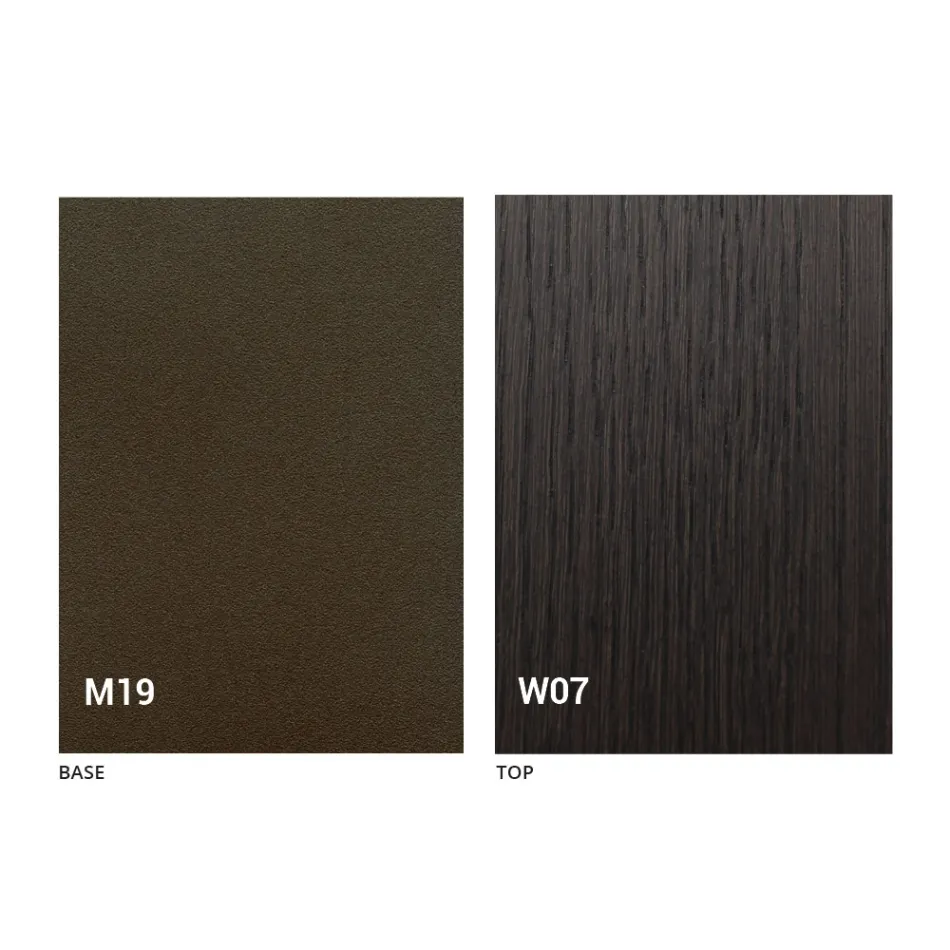 Konsolë e zgjatur moderne e tryezës në dru lisi dhe metal prodhuar në Itali - Nappo Viadurini