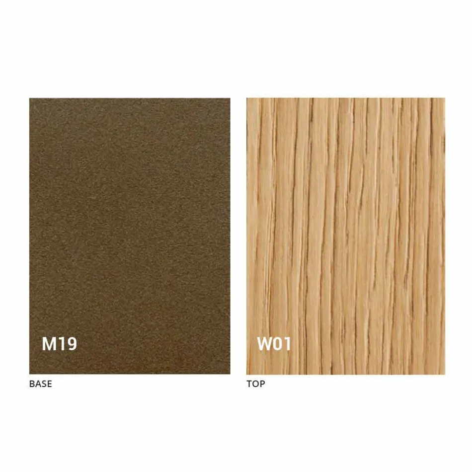 Konsolë moderne e zgjerueshme në dru lisi dhe metal prodhuar në Itali - Nappo Viadurini