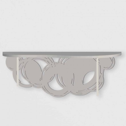 Console moderne e projektimit në rërë dhe dru beige për montim në mur - Orbitë Viadurini