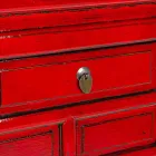 Konsolë e kuqe në Elm Wood me 3 sirtarë Homemotion Design - Sonten Viadurini