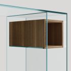 Tavolinë tavoline në qelq dhe dru tepër të pastër Prodhuar në Itali - Damiano Viadurini