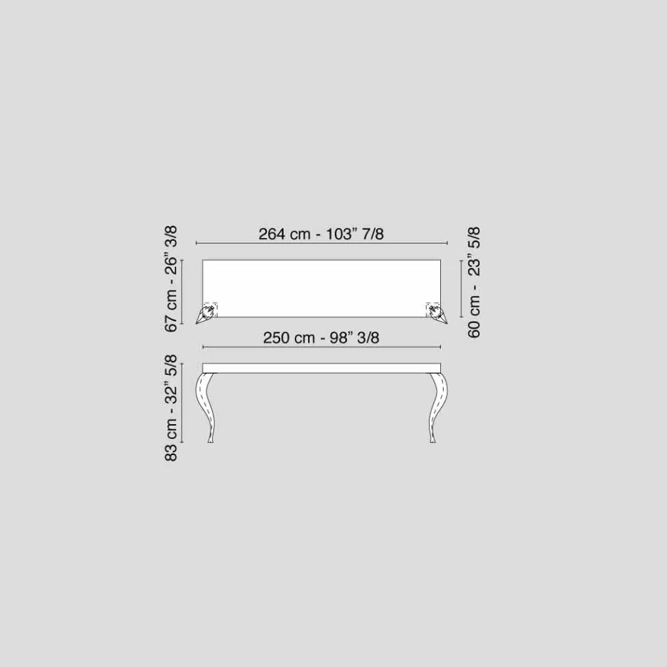 Console MDF dhe çeliku Luigi të stilit bashkëkohor Viadurini