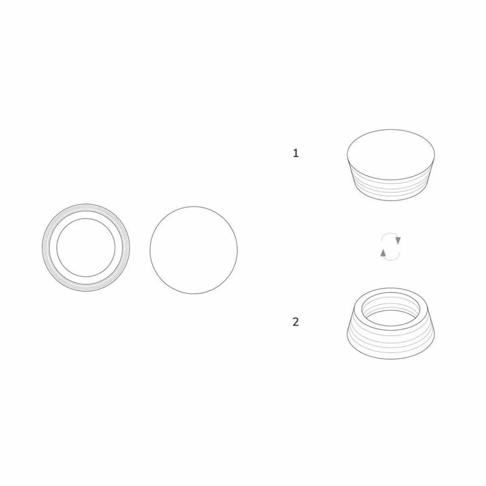 Enë luksoze e petëzuar nga mermeri në qendër - Leonida Viadurini