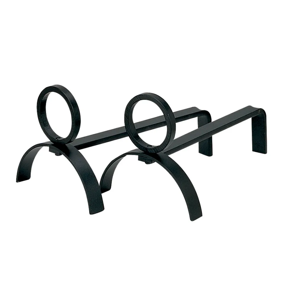 Pale Oxhaku Metal Andirons Lartësia 21 cm Prodhuar në Itali - Sari Viadurini