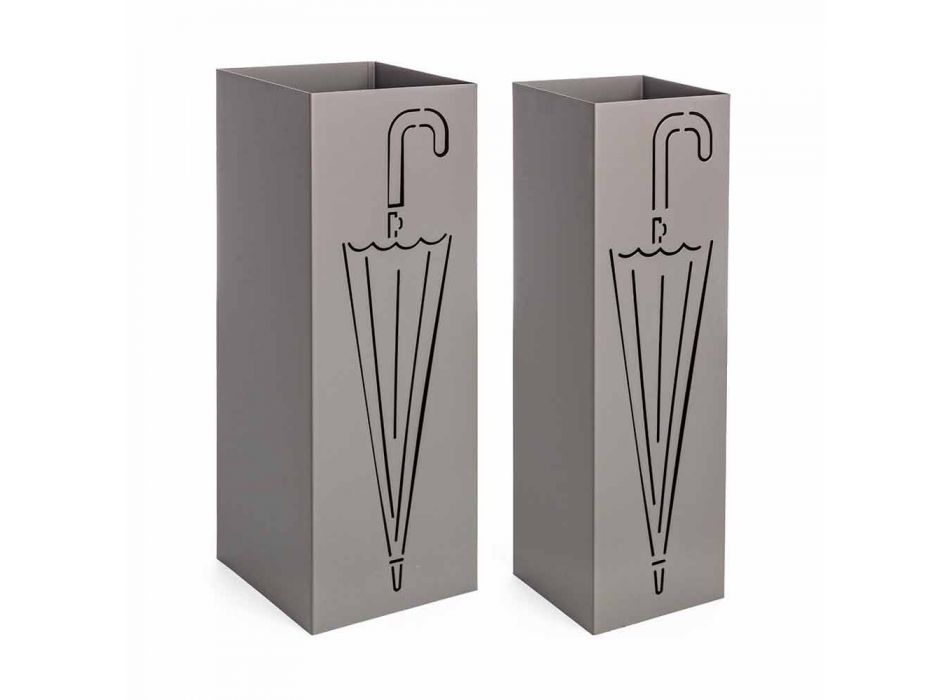 Çift qëndrimi ombrellë në çelik të bardhë ose taupe Homemotion - Brello Viadurini