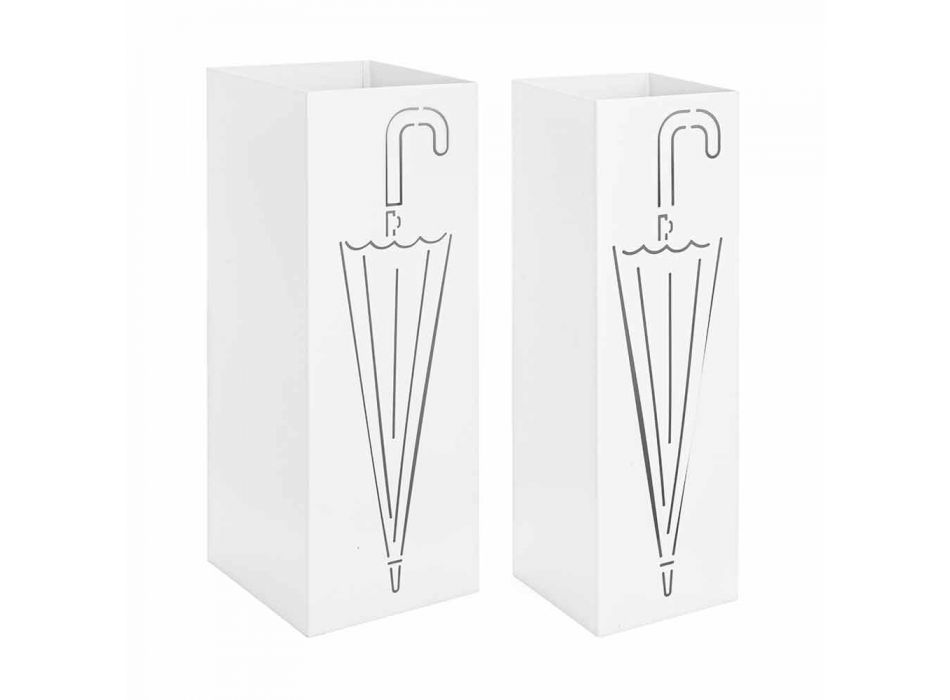 Çift qëndrimi ombrellë në çelik të bardhë ose taupe Homemotion - Brello Viadurini